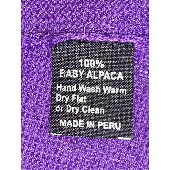 Alpaca International Purple Open Front  Cardigan One Size Peru Sweater Baby Alpa - Picture 10 of 14